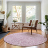Piper Looms Mayfield Floral AMF662 Blush Machine Washable Area Rug Round Lifestyle Image Feature