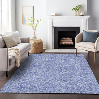 Piper Looms Mayfield Floral AMF662 Denim Machine Washable Area Rug Lifestyle Image Feature