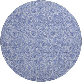 Piper Looms Mayfield Floral AMF662 Denim Machine Washable Area Rug Round Main Image