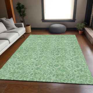 Piper Looms Mayfield Floral AMF662 Green Machine Washable Area Rug Lifestyle Image Feature
