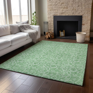 Piper Looms Mayfield Floral AMF662 Green Machine Washable Area Rug Lifestyle Image Feature