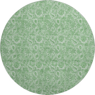 Piper Looms Mayfield Floral AMF662 Green Machine Washable Area Rug Round Main Image