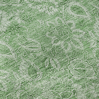 Piper Looms Mayfield Floral AMF662 Green Machine Washable Area Rug Swatch Image