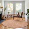 Piper Looms Mayfield Floral AMF662 Salmon Machine Washable Area Rug Round Lifestyle Image Feature