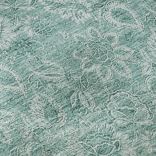 Piper Looms Mayfield Floral AMF662 Teal Machine Washable Area Rug Swatch Image