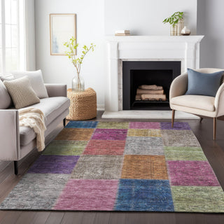 Piper Looms Mayfield Patchwork AMF663 Copper Machine Washable Area Rug Lifestyle Image Feature