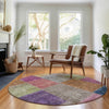 Piper Looms Mayfield Patchwork AMF663 Copper Machine Washable Area Rug Round Lifestyle Image Feature