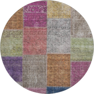 Piper Looms Mayfield Patchwork AMF663 Copper Machine Washable Area Rug Round Main Image