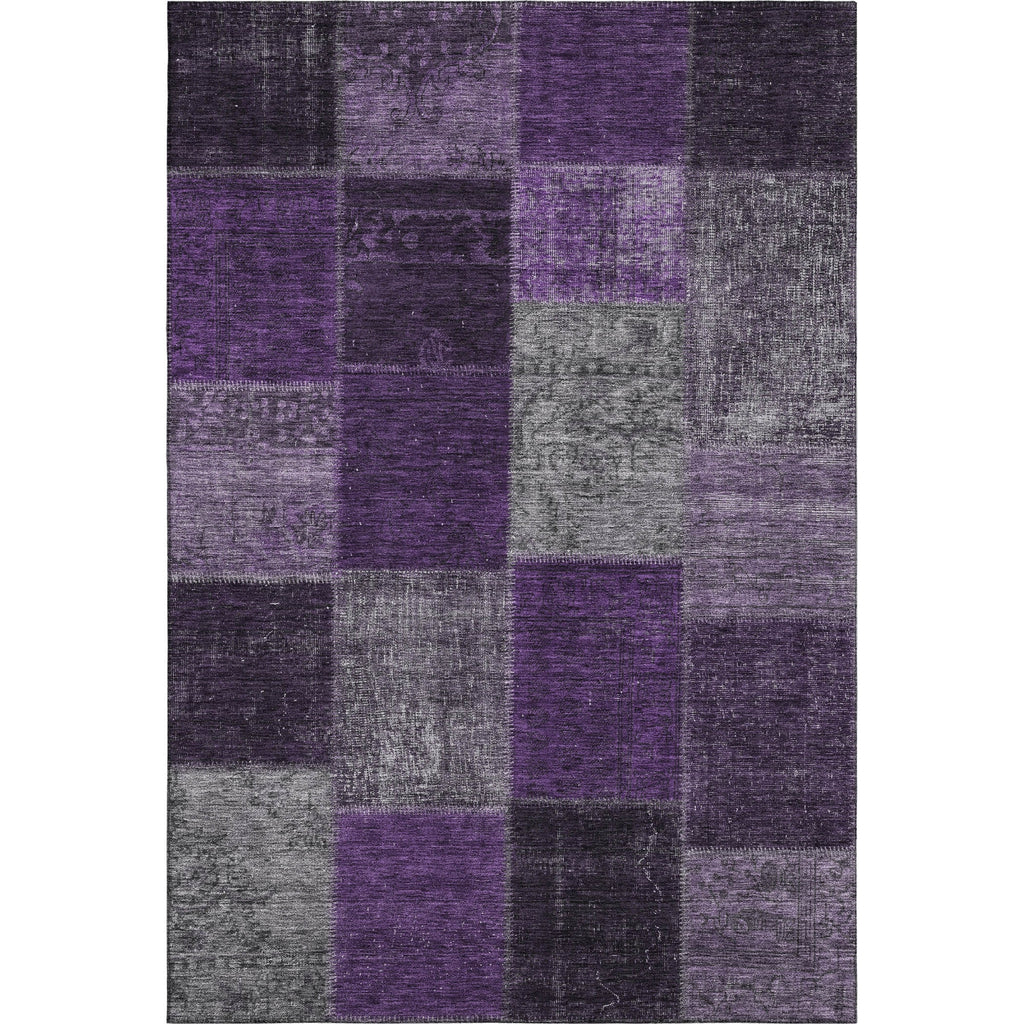 Piper Looms Mayfield Patchwork AMF663 Eggplant Machine Washable Area Rug main image