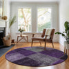 Piper Looms Mayfield Patchwork AMF663 Eggplant Machine Washable Area Rug Round Lifestyle Image Feature