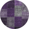 Piper Looms Mayfield Patchwork AMF663 Eggplant Machine Washable Area Rug Round Main Image