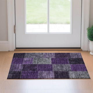 Piper Looms Mayfield Patchwork AMF663 Eggplant Machine Washable Area Rug Scatter Lifestyle Image Feature