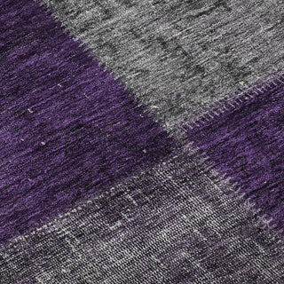 Piper Looms Mayfield Patchwork AMF663 Eggplant Machine Washable Area Rug Swatch Image