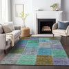 Piper Looms Mayfield Patchwork AMF663 Green Machine Washable Area Rug Lifestyle Image Feature
