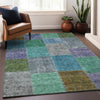 Piper Looms Mayfield Patchwork AMF663 Green Machine Washable Area Rug Lifestyle Image Feature