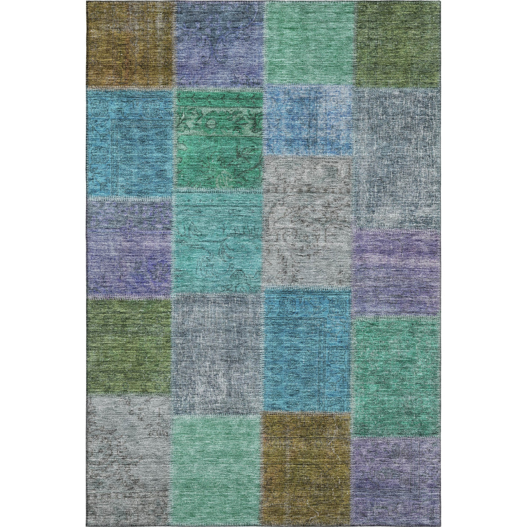 Piper Looms Mayfield Patchwork AMF663 Green Machine Washable Area Rug main image