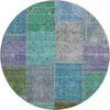 Piper Looms Mayfield Patchwork AMF663 Green Machine Washable Area Rug Round Main Image