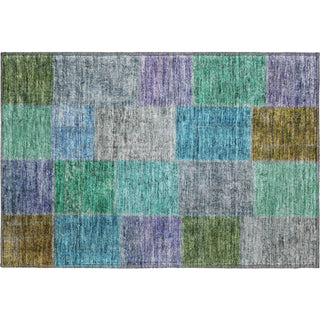 Piper Looms Mayfield Patchwork AMF663 Green Machine Washable Area Rug Scatter Main Image