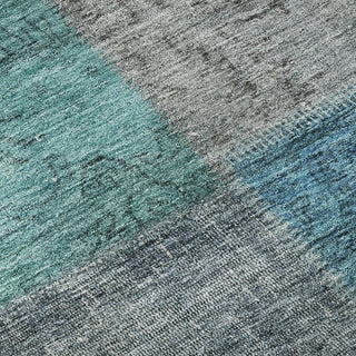 Piper Looms Mayfield Patchwork AMF663 Green Machine Washable Area Rug Swatch Image
