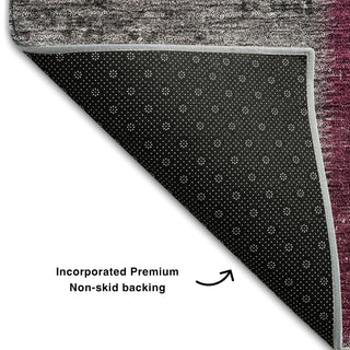 Piper Looms Mayfield Patchwork AMF663 Merlot Machine Washable Area Rug Backing Image