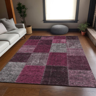 Piper Looms Mayfield Patchwork AMF663 Merlot Machine Washable Area Rug Lifestyle Image Feature