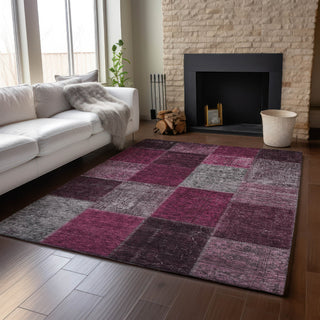 Piper Looms Mayfield Patchwork AMF663 Merlot Machine Washable Area Rug Lifestyle Image Feature