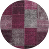 Piper Looms Mayfield Patchwork AMF663 Merlot Machine Washable Area Rug Round Main Image
