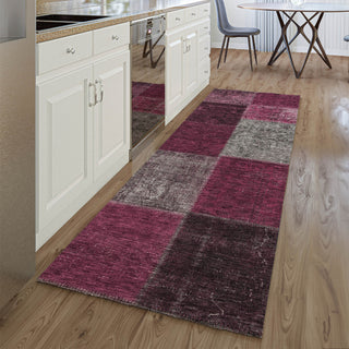 Piper Looms Mayfield Patchwork AMF663 Merlot Machine Washable Area Rug Runner Lifestyle Image Feature