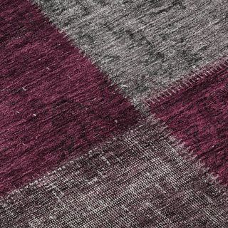 Piper Looms Mayfield Patchwork AMF663 Merlot Machine Washable Area Rug Swatch Image