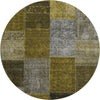 Piper Looms Mayfield Patchwork AMF663 Mocha Machine Washable Area Rug Round Main Image