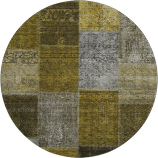 Piper Looms Mayfield Patchwork AMF663 Mocha Machine Washable Area Rug Round Main Image