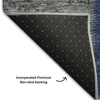 Piper Looms Mayfield Patchwork AMF663 Navy Machine Washable Area Rug Backing Image