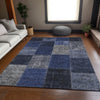 Piper Looms Mayfield Patchwork AMF663 Navy Machine Washable Area Rug Lifestyle Image Feature