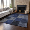 Piper Looms Mayfield Patchwork AMF663 Navy Machine Washable Area Rug Lifestyle Image Feature