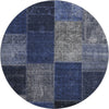 Piper Looms Mayfield Patchwork AMF663 Navy Machine Washable Area Rug Round Main Image