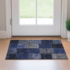 Piper Looms Mayfield Patchwork AMF663 Navy Machine Washable Area Rug Scatter Lifestyle Image Feature