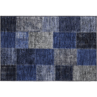Piper Looms Mayfield Patchwork AMF663 Navy Machine Washable Area Rug Scatter Main Image
