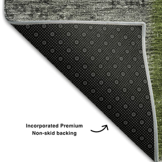 Piper Looms Mayfield Patchwork AMF663 Olive Machine Washable Area Rug Backing Image