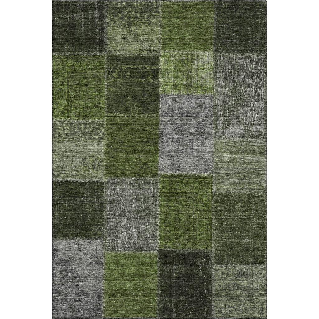 Piper Looms Mayfield Patchwork AMF663 Olive Machine Washable Area Rug main image