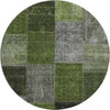 Piper Looms Mayfield Patchwork AMF663 Olive Machine Washable Area Rug Round Main Image
