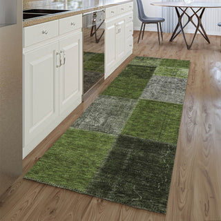 Piper Looms Mayfield Patchwork AMF663 Olive Machine Washable Area Rug Runner Lifestyle Image Feature