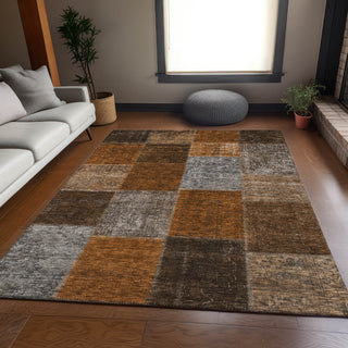 Piper Looms Mayfield Patchwork AMF663 Paprika Machine Washable Area Rug Lifestyle Image Feature