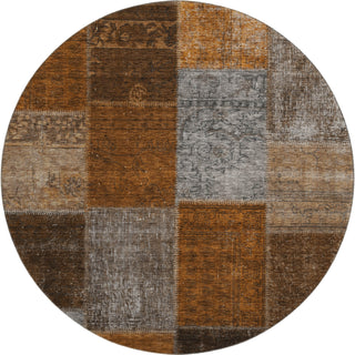 Piper Looms Mayfield Patchwork AMF663 Paprika Machine Washable Area Rug Round Main Image