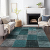 Piper Looms Mayfield Patchwork AMF663 Teal Machine Washable Area Rug Lifestyle Image Feature