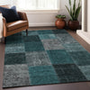 Piper Looms Mayfield Patchwork AMF663 Teal Machine Washable Area Rug Lifestyle Image Feature