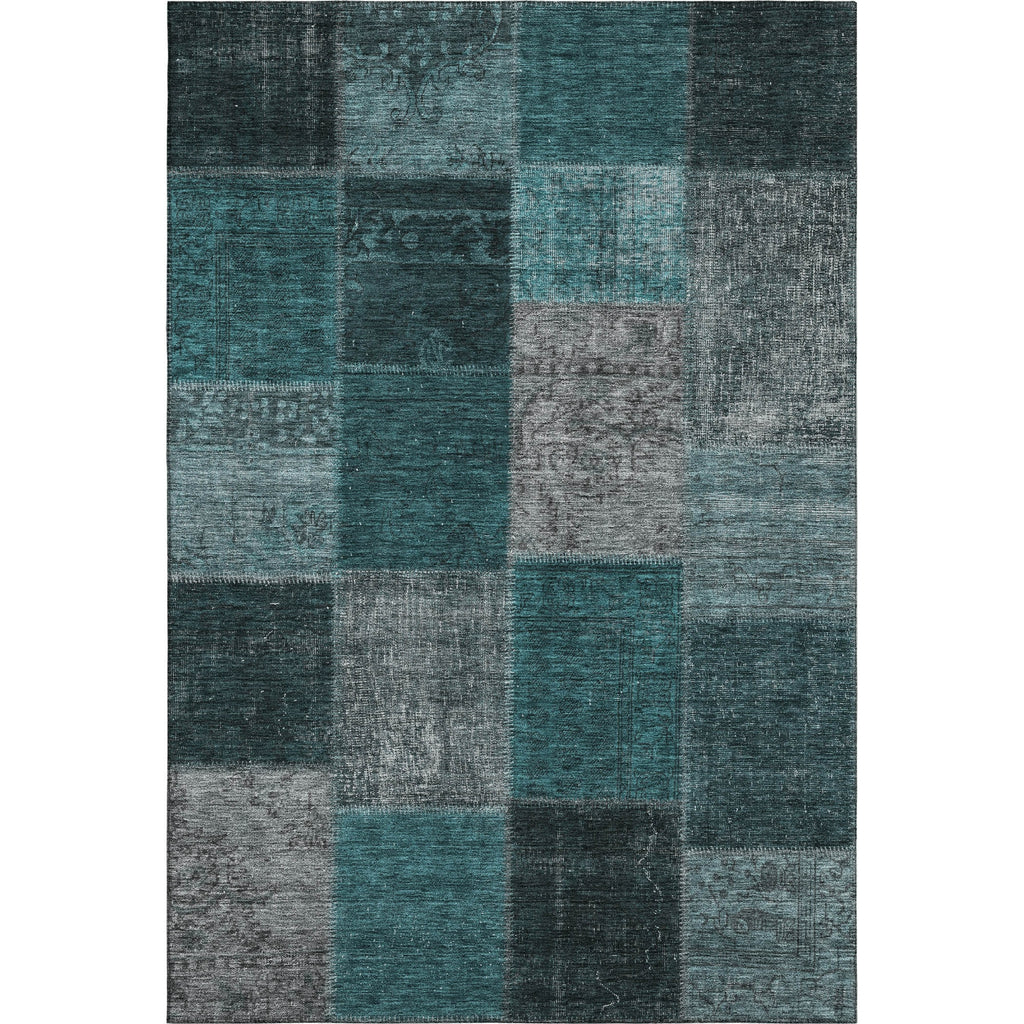 Piper Looms Mayfield Patchwork AMF663 Teal Machine Washable Area Rug main image