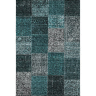 Piper Looms Mayfield Patchwork AMF663 Teal Machine Washable Area Rug main image