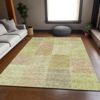 Piper Looms Mayfield Patchwork AMF664 Aloe Machine Washable Area Rug Lifestyle Image Feature