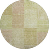 Piper Looms Mayfield Patchwork AMF664 Aloe Machine Washable Area Rug Round Main Image