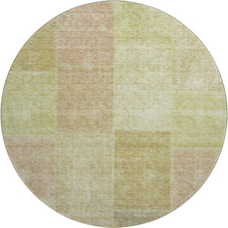 Piper Looms Mayfield Patchwork AMF664 Aloe Machine Washable Area Rug Round Main Image